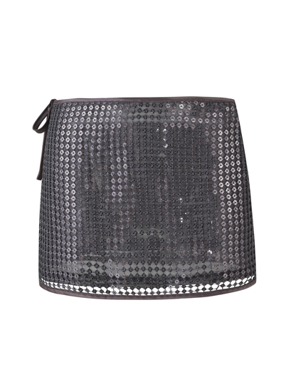 VERENA MINI SKIRT - STEEL GREY