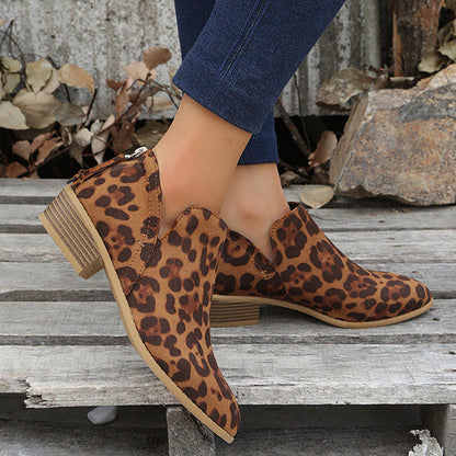 Casual Suede Low Heeled Ankle Booties