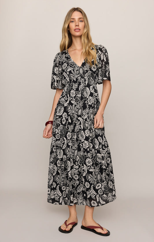Lacey Floral Midi Dress