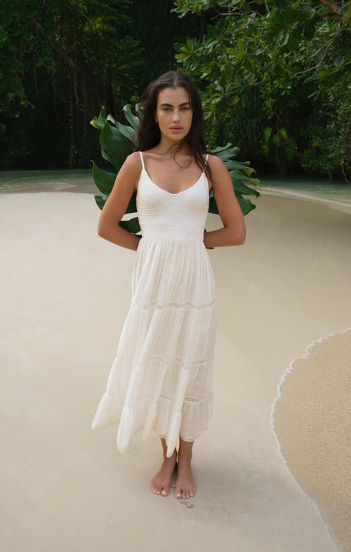 Behati Eyelet Midi Dress