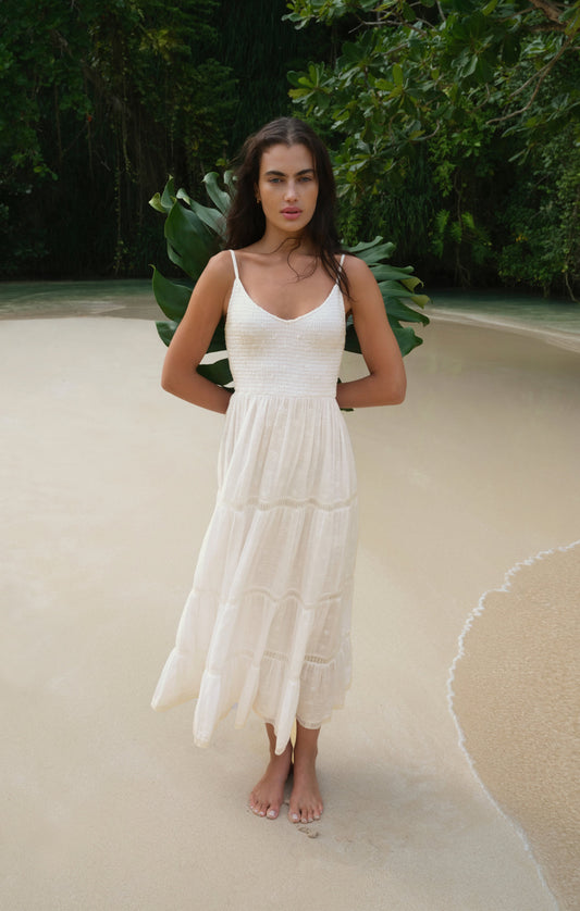 Behati Eyelet Midi Dress