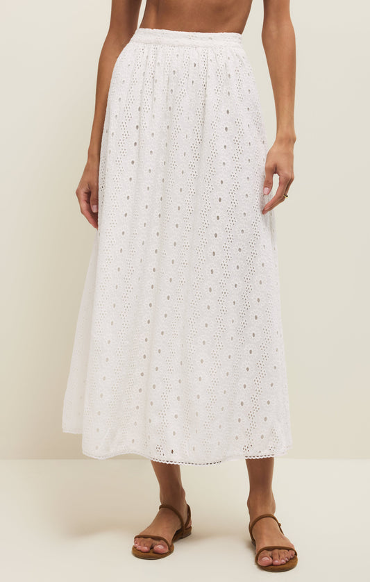 Bria Eyelet Midi Skirt