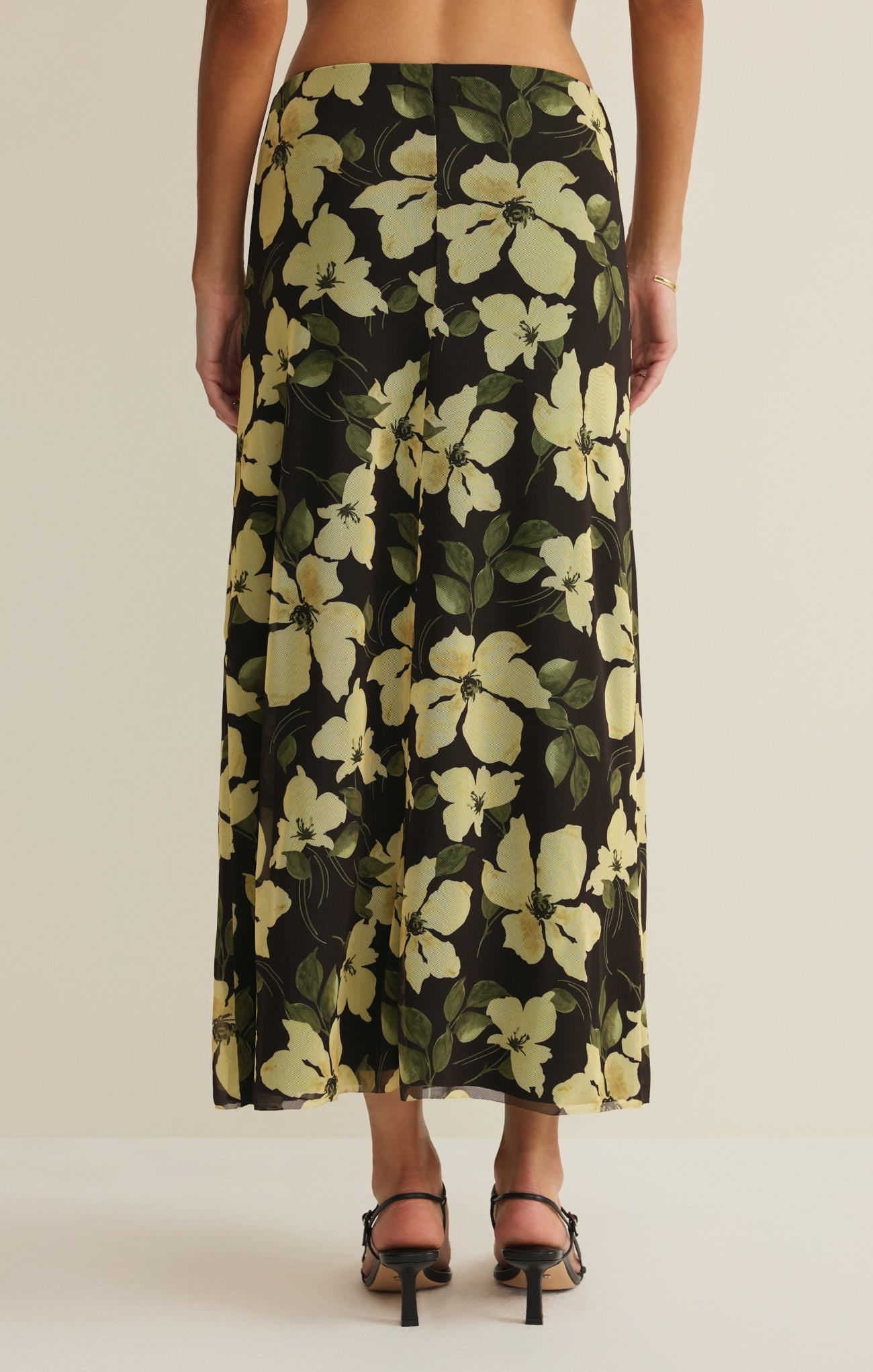 Eda Ren Floral Mesh Maxi Skirt