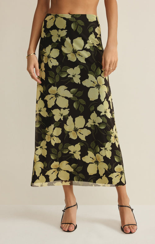 Eda Ren Floral Mesh Maxi Skirt