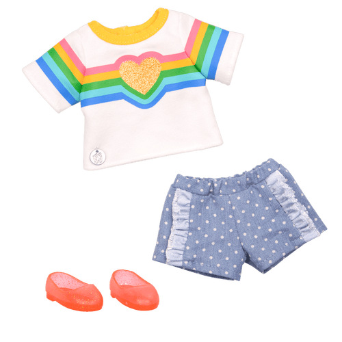 Rainbow outfit for 14-inch doll