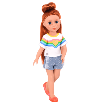 Rainbow outfit for 14-inch doll