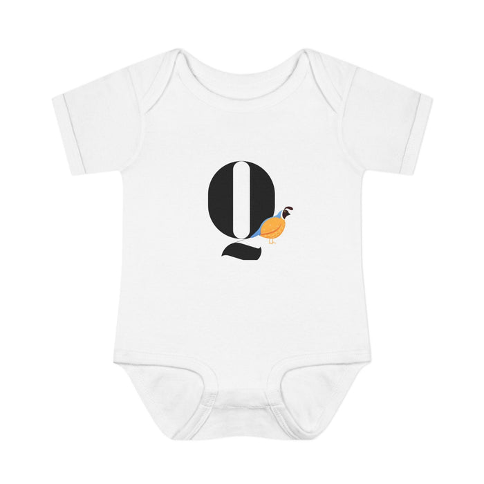 Alphabet Adventures: Letter Q - Quiet Quail Baby Onesie Q is for Quiet Quail! - Whippie's