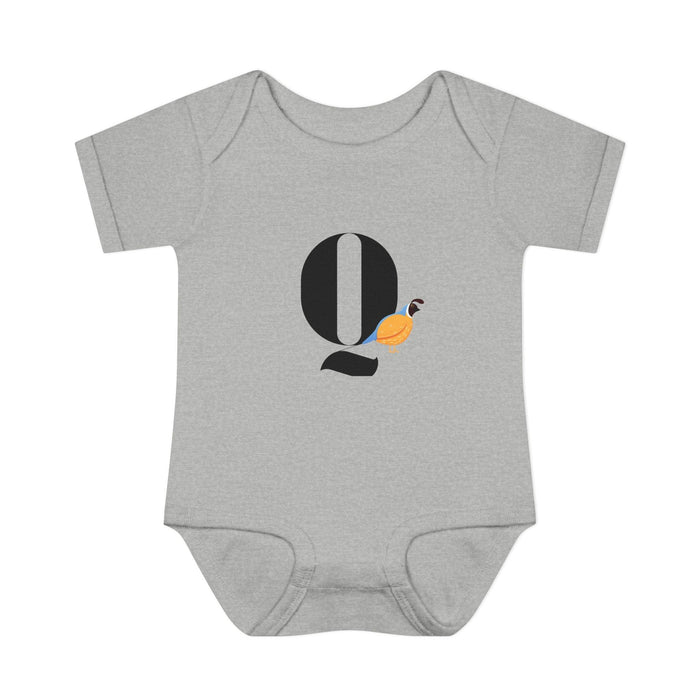 Alphabet Adventures: Letter Q - Quiet Quail Baby Onesie Q is for Quiet Quail! - Whippie's