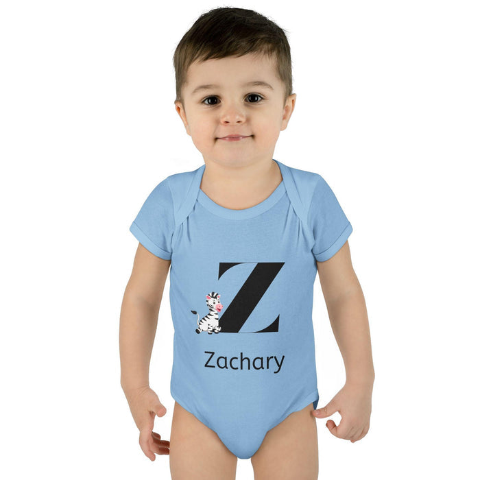 Alphabet Adventures: Letter Z - Zany Zebra Baby Onesie - Personalizable - Whippie's