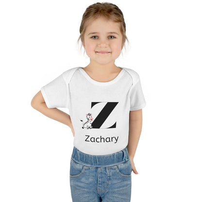 Alphabet Adventures: Letter Z - Zany Zebra Baby Onesie - Personalizable - Whippie's
