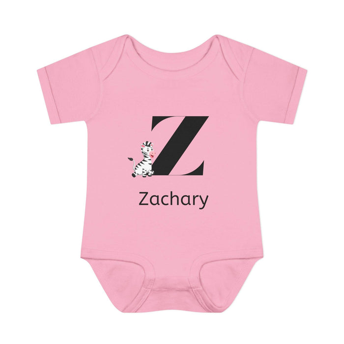 Alphabet Adventures: Letter Z - Zany Zebra Baby Onesie - Personalizable - Whippie's