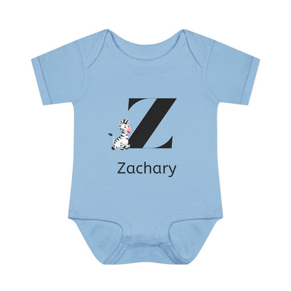 Alphabet Adventures: Letter Z - Zany Zebra Baby Onesie - Personalizable - Whippie's