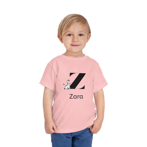Alphabet Adventures: Letter Z - Zany Zebra Toddler Tee - Personalizable - Whippie's