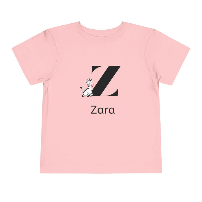 Alphabet Adventures: Letter Z - Zany Zebra Toddler Tee - Personalizable - Whippie's