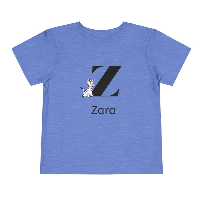 Alphabet Adventures: Letter Z - Zany Zebra Toddler Tee - Personalizable - Whippie's