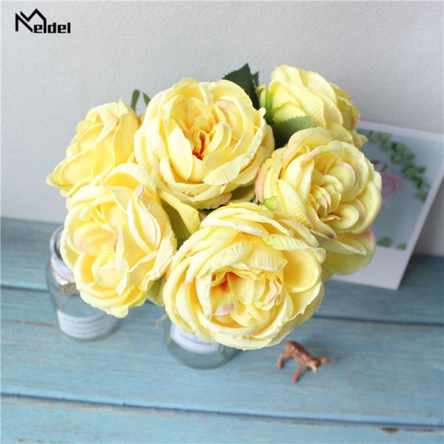 Artificial Silk Rose Peony Bridal DIY Bouquet-Bridesmaid Bouquet-Wedding Accessories