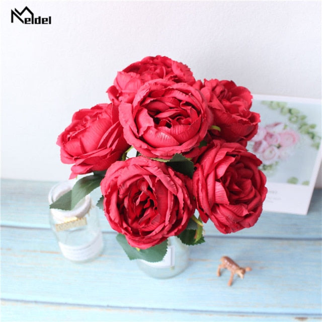 Artificial Silk Rose Peony Bridal DIY Bouquet-Bridesmaid Bouquet-Wedding Accessories