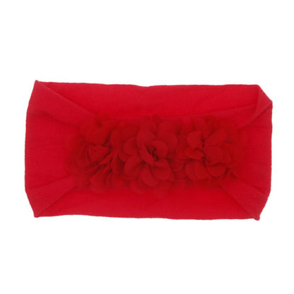 Baby and Toddler Chiffon Triple Flower Hairband - Headband Stretch Girls Hair Accessories