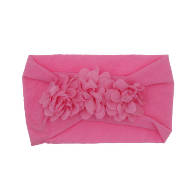 Baby and Toddler Chiffon Triple Flower Hairband - Headband Stretch Girls Hair Accessories