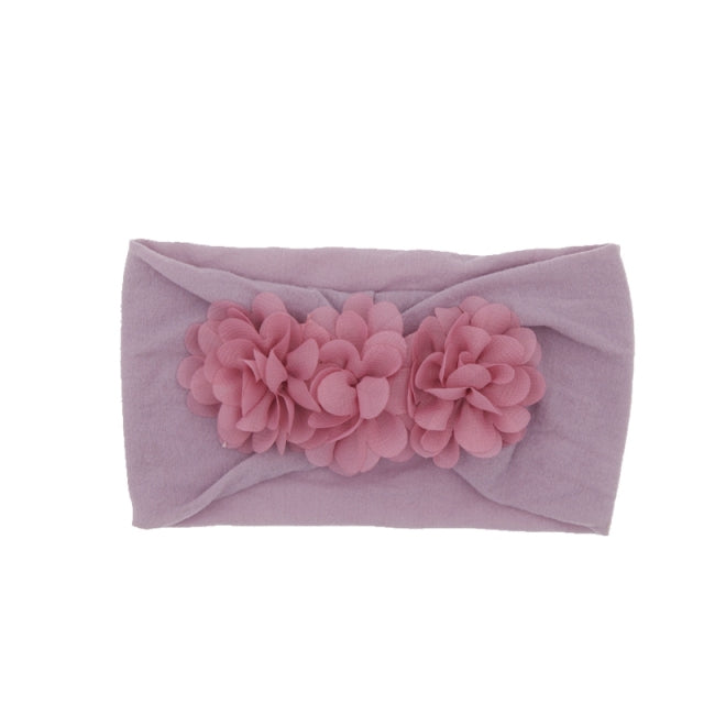 Baby and Toddler Chiffon Triple Flower Hairband - Headband Stretch Girls Hair Accessories