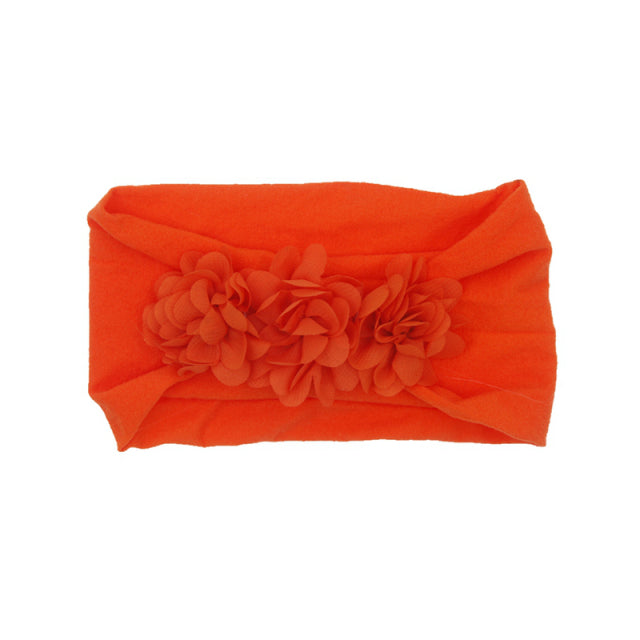 Baby and Toddler Chiffon Triple Flower Hairband - Headband Stretch Girls Hair Accessories