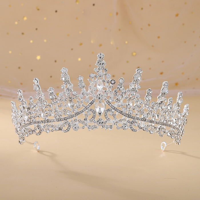 Baroque Retro Crystal Bridal Tiaras-Crown-Wedding Hair Accessories-Quinceanera