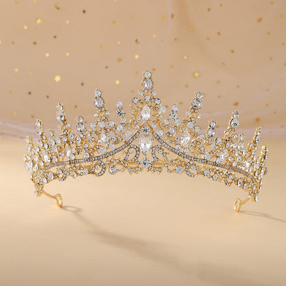 Baroque Retro Crystal Bridal Tiaras-Crown-Wedding Hair Accessories-Quinceanera