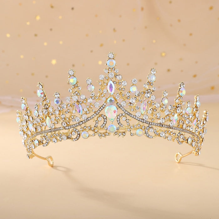Baroque Retro Crystal Bridal Tiaras-Crown-Wedding Hair Accessories-Quinceanera
