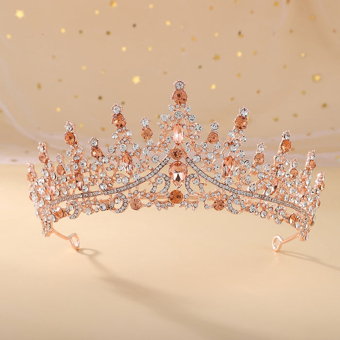Baroque Retro Crystal Bridal Tiaras-Crown-Wedding Hair Accessories-Quinceanera