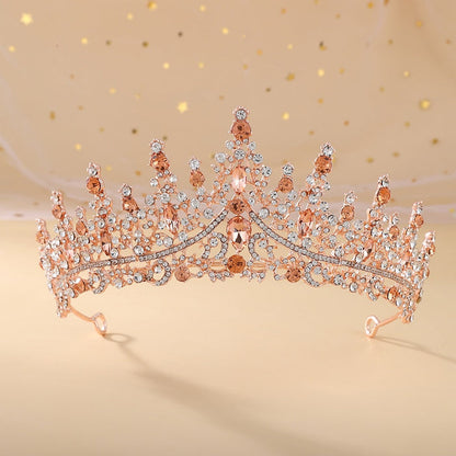 Baroque Retro Crystal Bridal Tiaras-Crown-Wedding Hair Accessories-Quinceanera