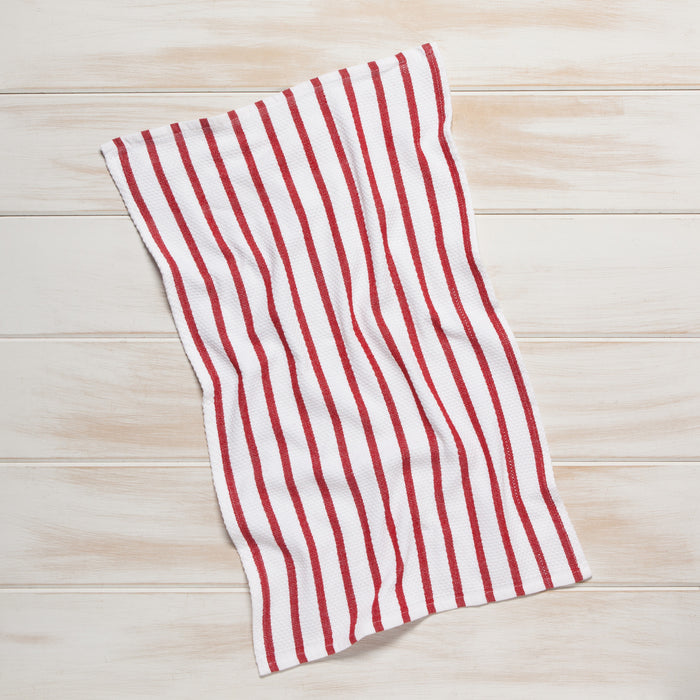 Basketweave Red Dishtowel