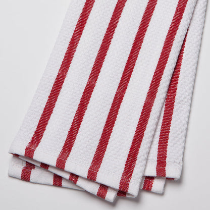 Basketweave Red Dishtowel