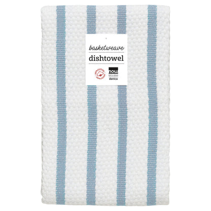Basketweave Slate Blue Dishtowel
