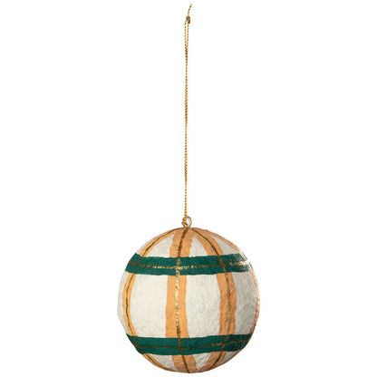 Bauble Mache Christmas Tree Ornaments - 3 Assorted Styles