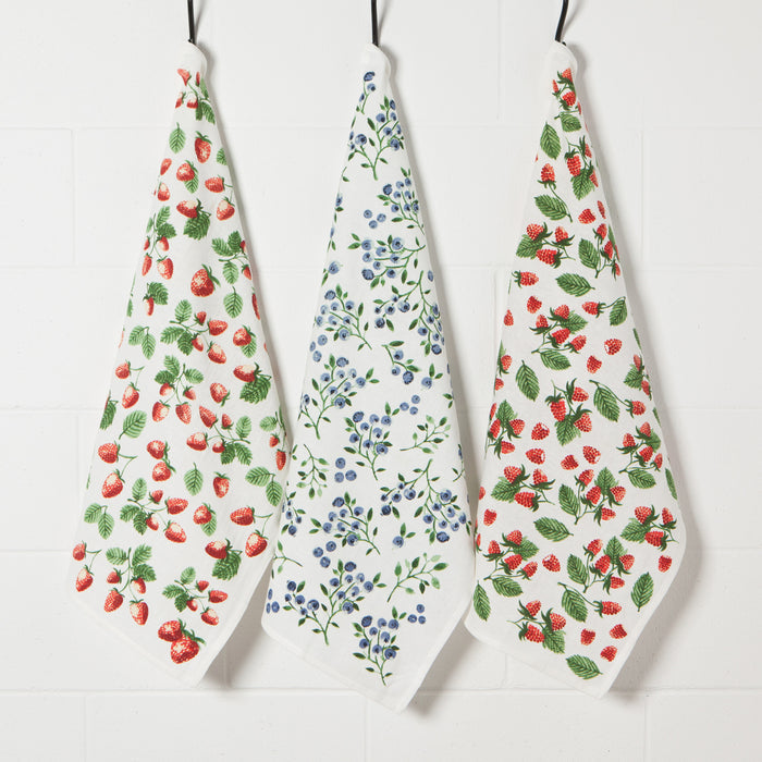 Berry Patch Baker's Floursack Dishtowels Set of 3