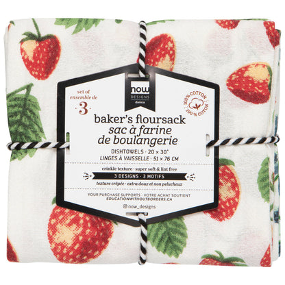Berry Patch Baker's Floursack Dishtowels Set of 3