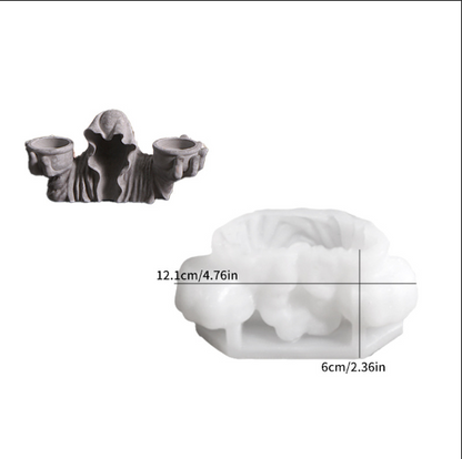 Black Witch Candle Holder Resin Mold