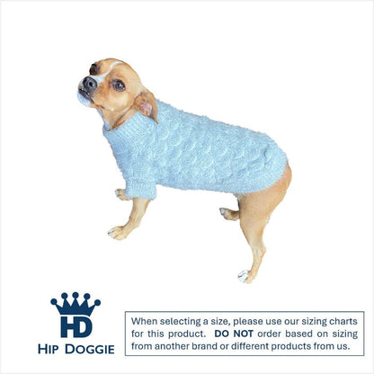 Barker's Bowtique Sweaters Blossom Feather Soft with Flower Buttons Warm Dog Sweater - Blue