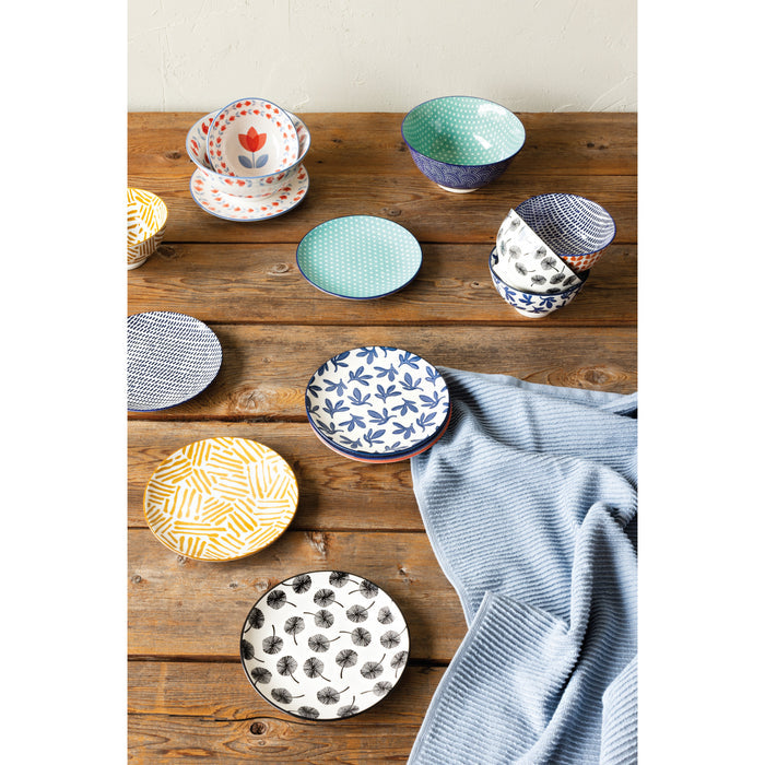 Blue Spots Stamped Bowl 4 inch