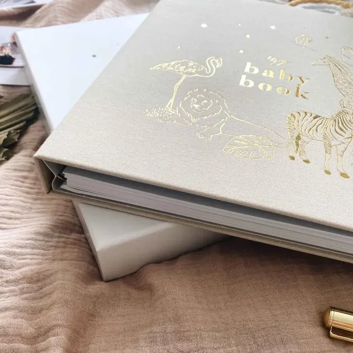 Blush & Gold - Baby Book - Safari - Mabel & Fox