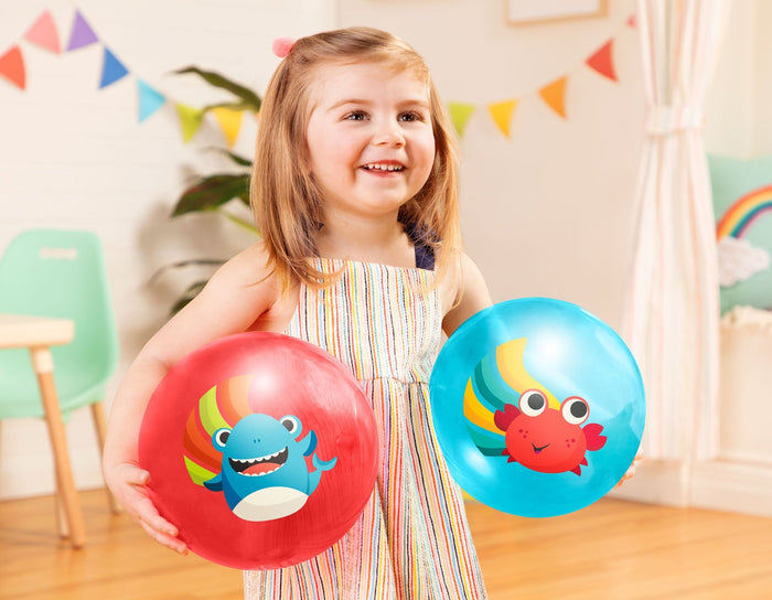 Crab and shark bouncy balls.