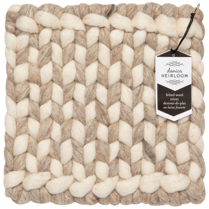 Braid Felt Wool Trivet - Flint