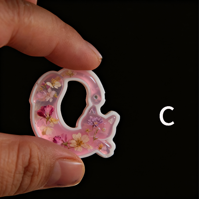 Cat-Shaped Alphabet Resin Mold with Hole