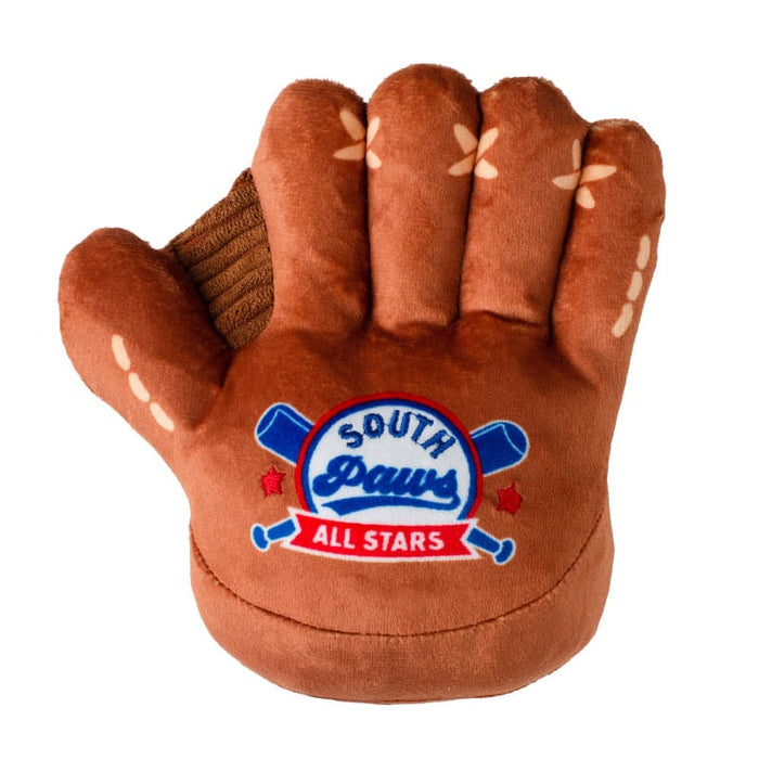 Petshop by Fringe Studio dog toys Catch You're Out Baseball Mitt Sports Plush Squeaky Dog Toy