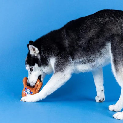 Petshop by Fringe Studio dog toys Catch You're Out Baseball Mitt Sports Plush Squeaky Dog Toy