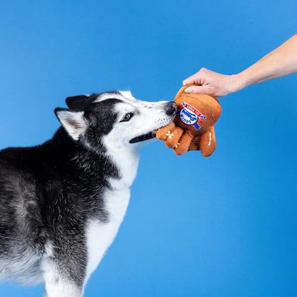 Petshop by Fringe Studio dog toys Catch You're Out Baseball Mitt Sports Plush Squeaky Dog Toy