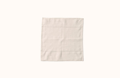 CHARVET WHITE EMBROIDERED STRIPE ON WHITE LINEN NAPKIN