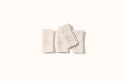 CHARVET WHITE EMBROIDERED STRIPE ON WHITE LINEN NAPKIN