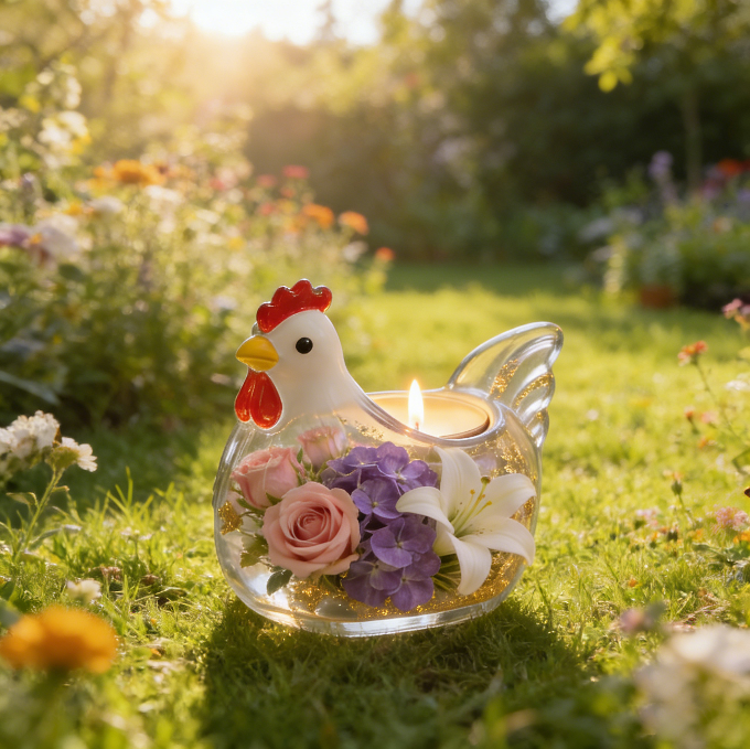 Chicken Candlestick Ornament Resin Mold