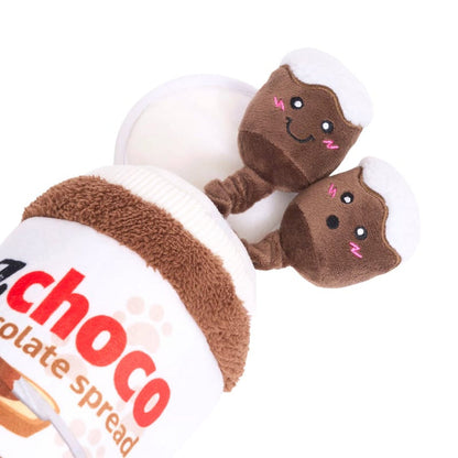 ZippyPaws dog toys Chocolate Spread Jar Bungee Burrow Plush Squeaky Dog Toy Set
